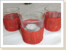 Umstrickte Windlichter mit Glas